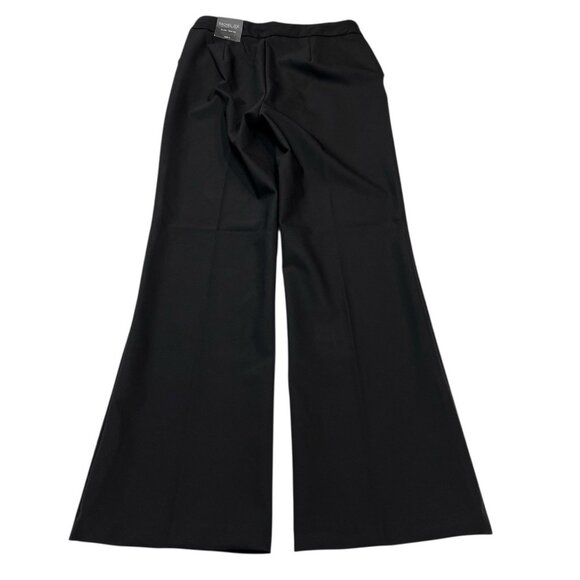 Rachel Zoe Pants Women 6 Black Hi Rise Flare Leg Jersey Knit Pearl Button Detail - Picture 2 of 12